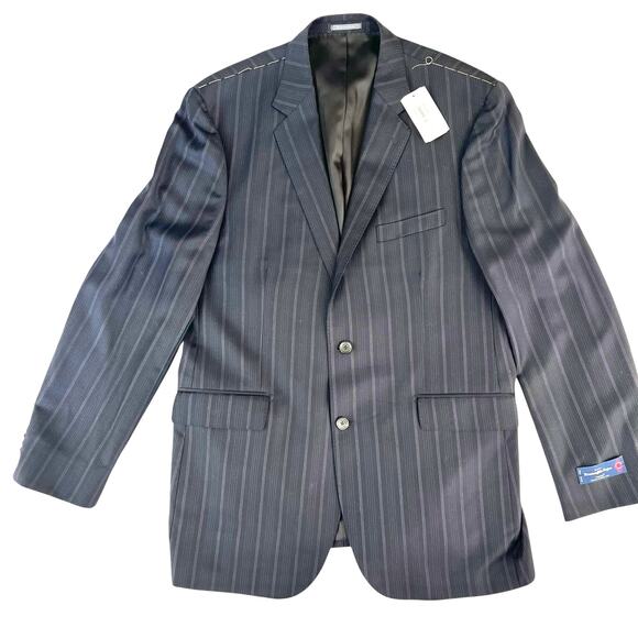 Saks Fifth Avenue Ermenegildo Zegna Trofeo Wool Blazer 44L Navy Pinstripe NWT - Picture 11 of 13